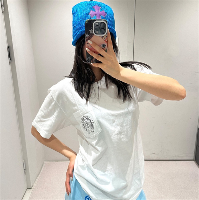 chrome hearts gradient horseshoe print short sleeve t-shirt